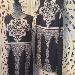 Elegant Black and White Patterned Dress